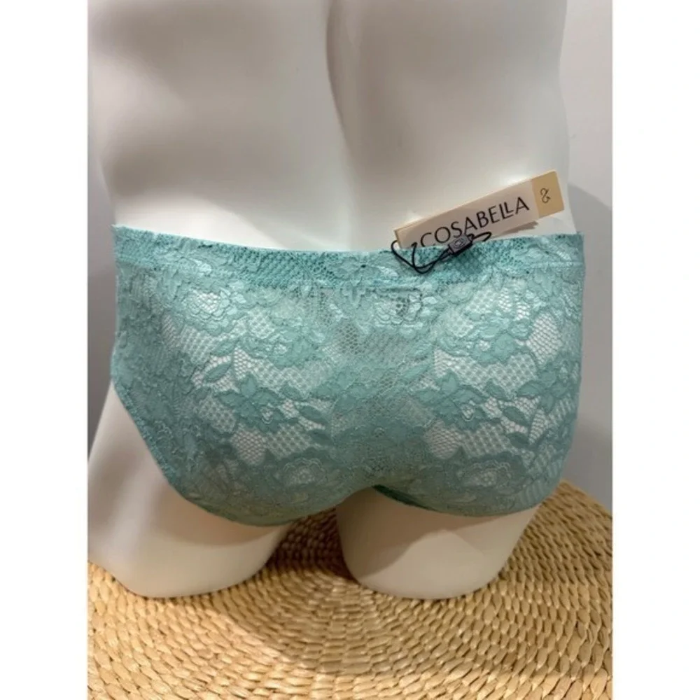 Cosabella Men's Never Say Never Comfort Micro Brief Lace Underwear Blu Capri